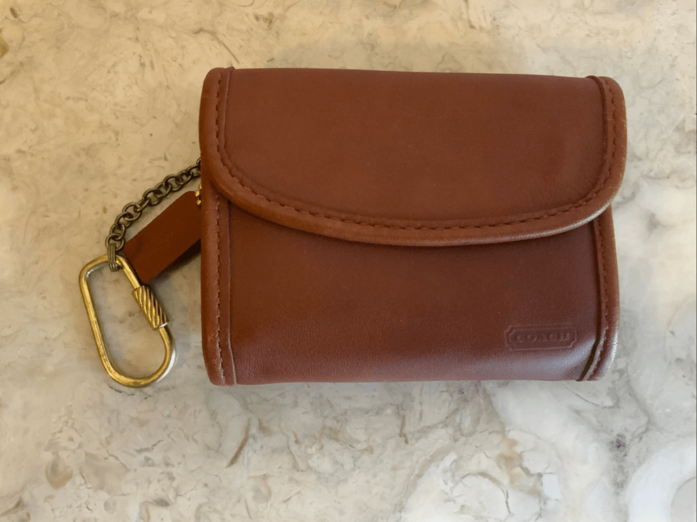 Coach Vintage British Tan Leather Multifunction Wallet 7219